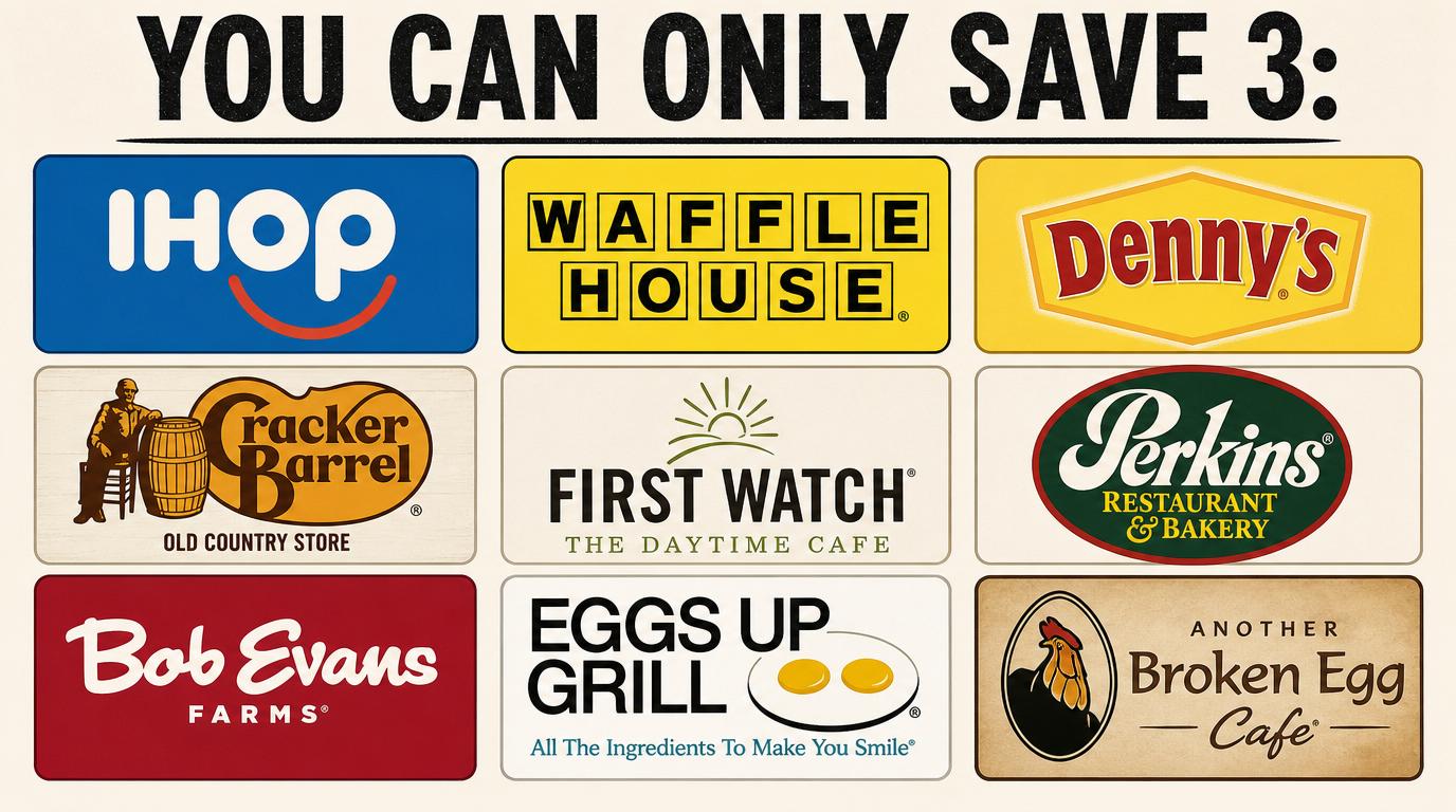 You can Only Save 3 Breakfast Chains, The Rest Disappear Forever, Which 3 Are You Saving?