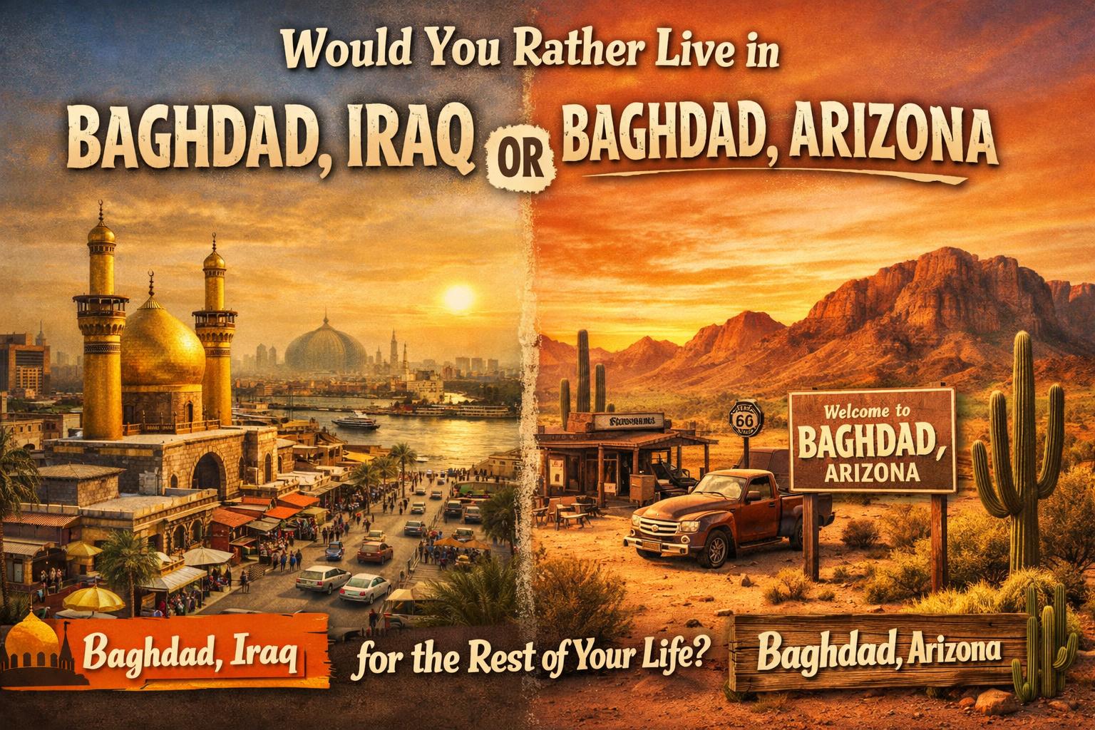 Would You Rather Live in Baghdad, Iraq or Baghdad, Arizona?