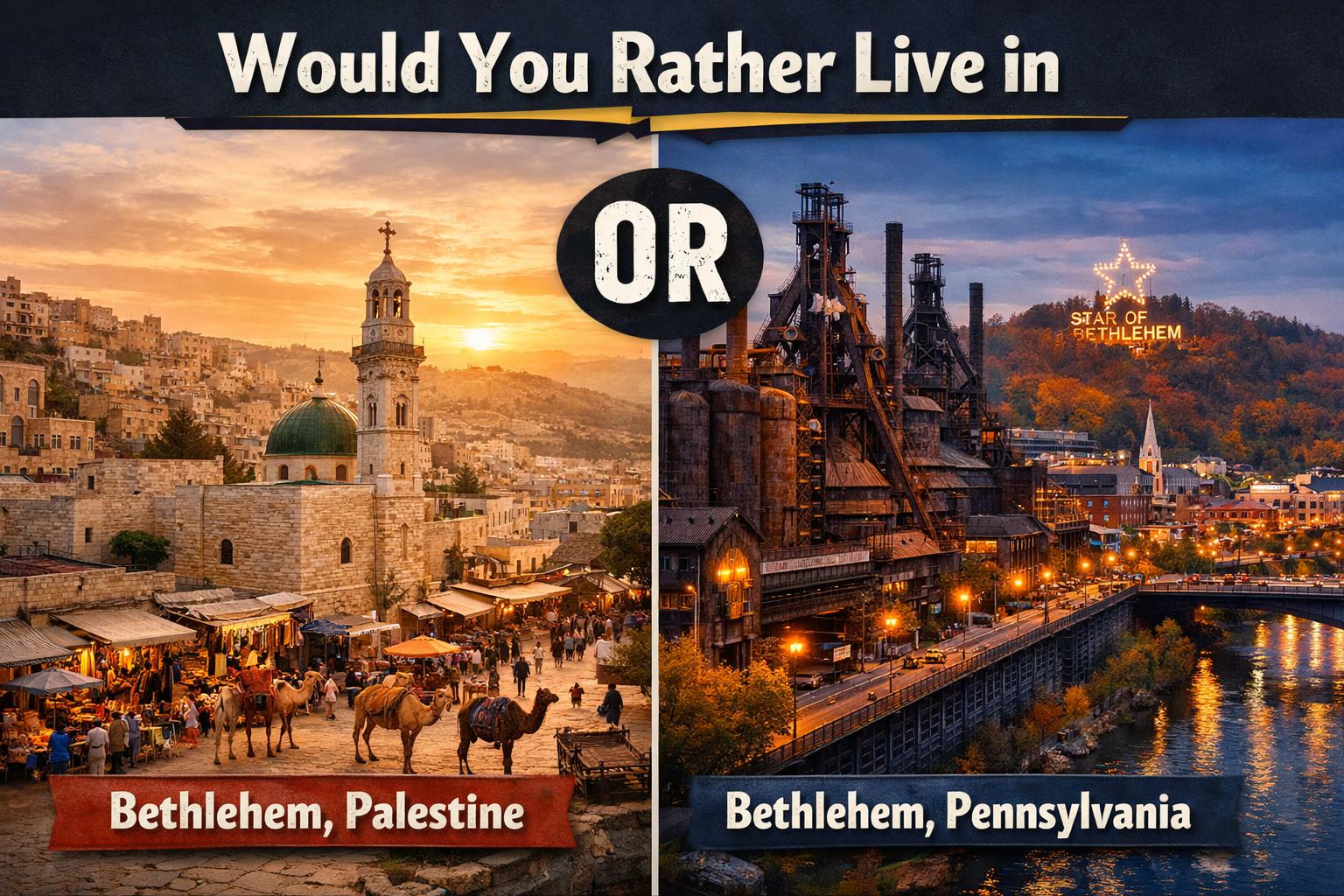 Would You Rather Live in Bethlehem, Palestine or Bethlehem, Pennsylvania?