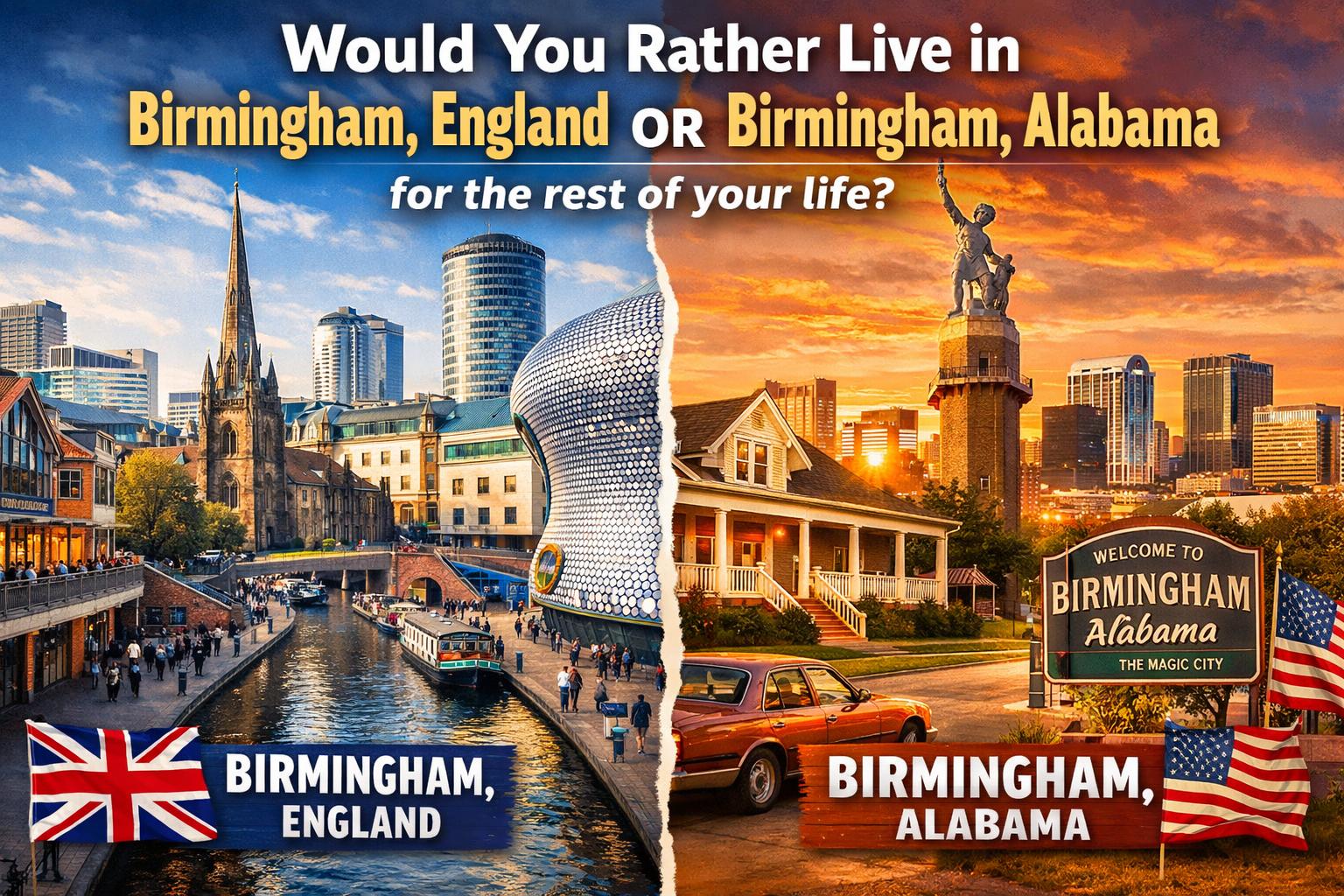 Would You Rather Live in Birmingham, England or Birmingham, Alabama?