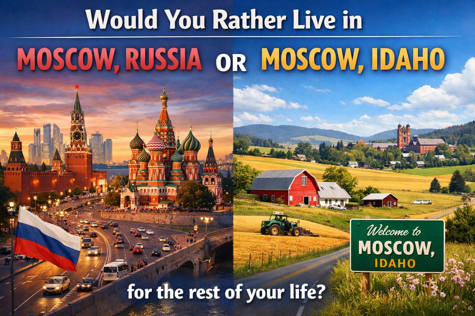 Would You Rather Live In Moscow Russia or Moscow, Idaho?