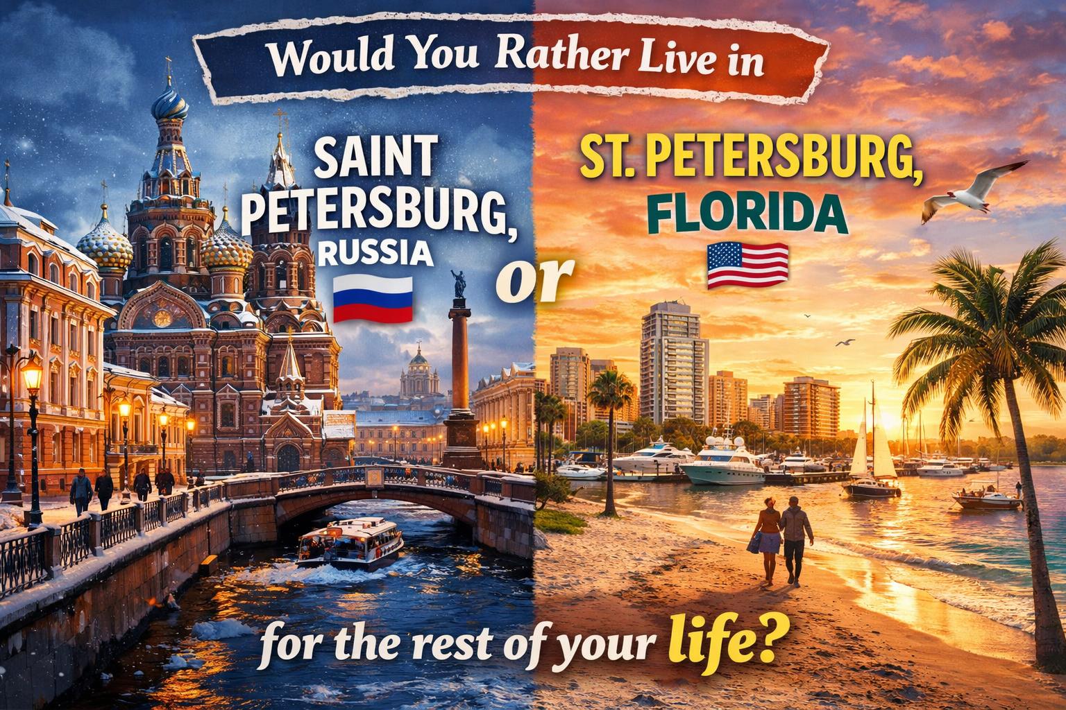 Would You Rather Live in Saint Petersburg, Russia or St. Petersburg, Florida?