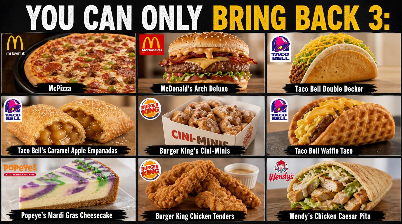 You Can Only Bring Back 3 Fast Food Menu Items, The Rest Stay Gone Forever, Which 3 Are You Bringing Back?
