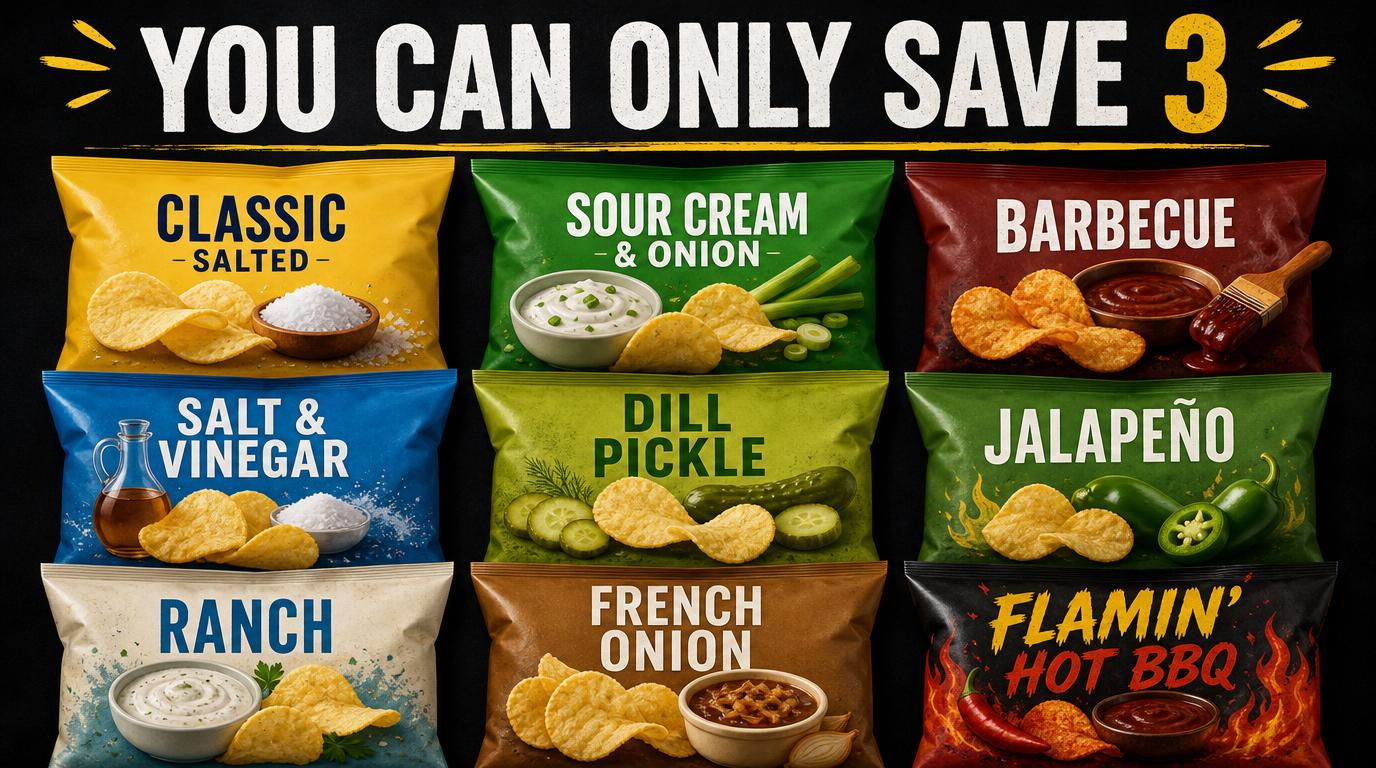 You can Only Save 3 Chip Flavors, The Rest Disappear Forever, Which 3 Are You Saving?