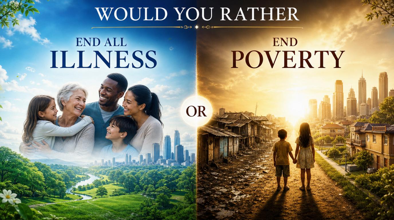 Would you rather end all illness or end poverty?