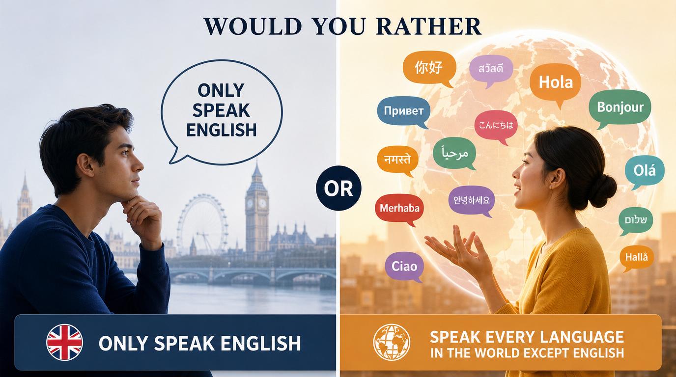 Would you rather only speak English or speak every language in the world except for English?