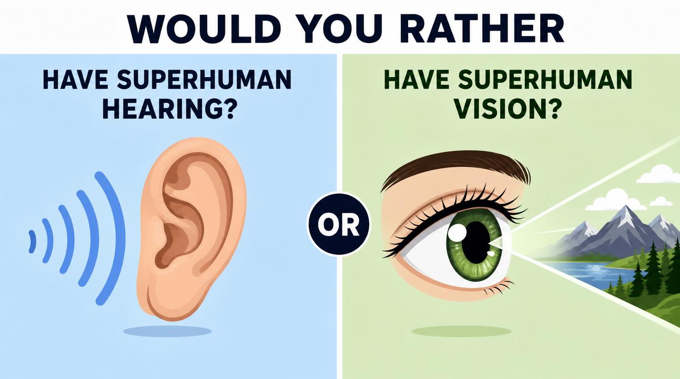 Would you rather have superhuman hearing or superhuman vision?