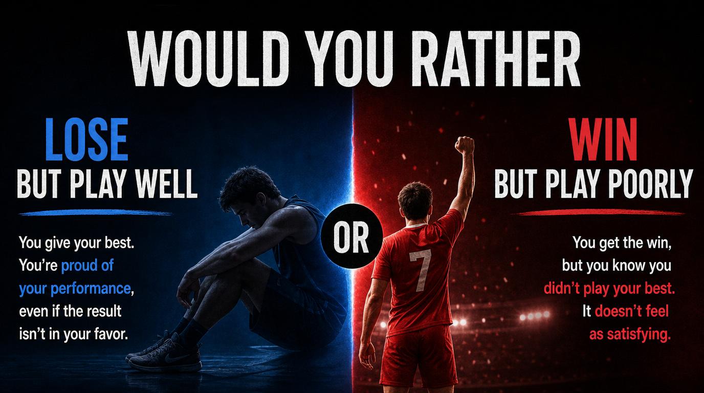 Would You Rather Lose but play well or Win but play poorly?