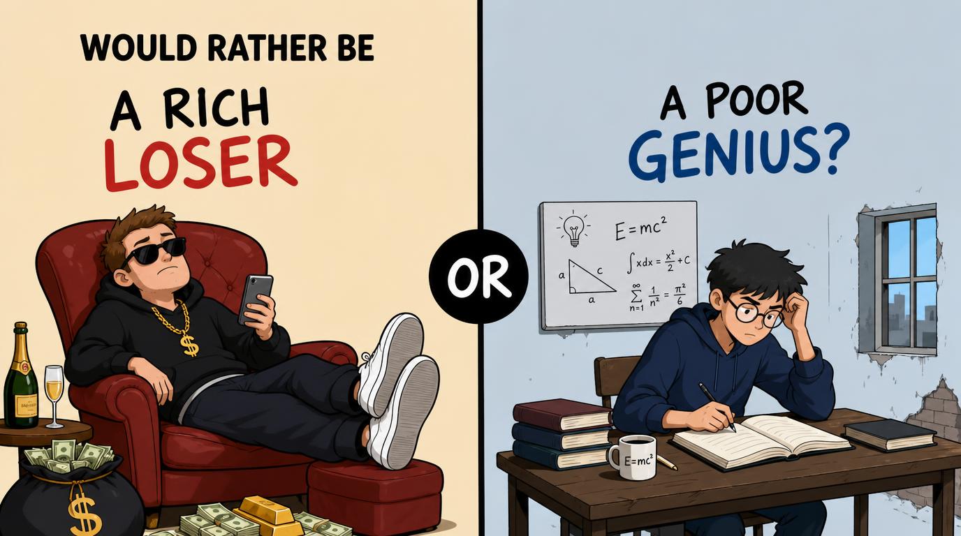 Would rather be a rich loser or poor genius?