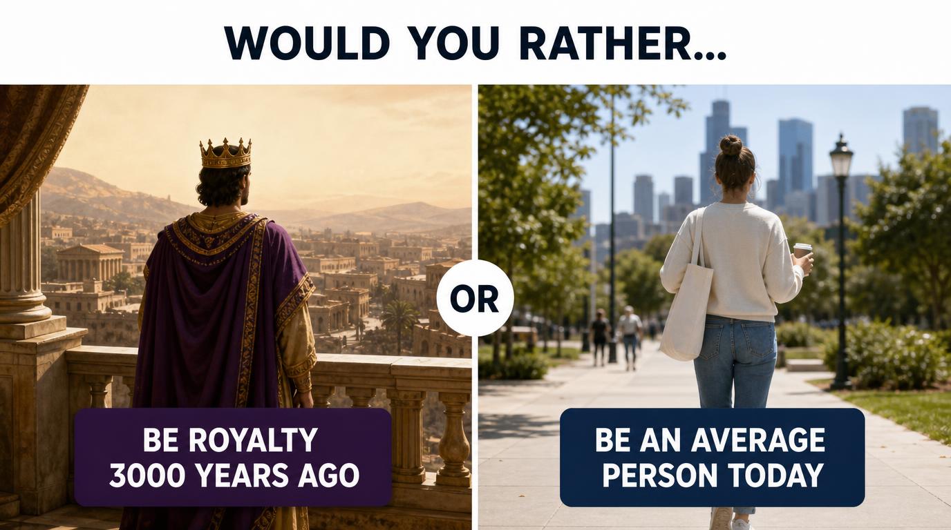 Would you rather be royalty 3,000 years ago or an average person today?