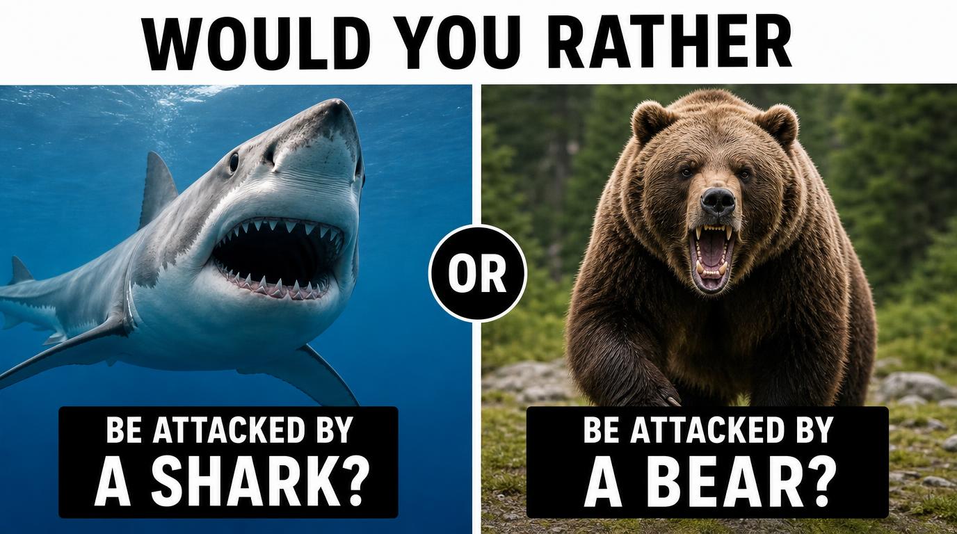 Would you rather be attacked by a shark or a bear?