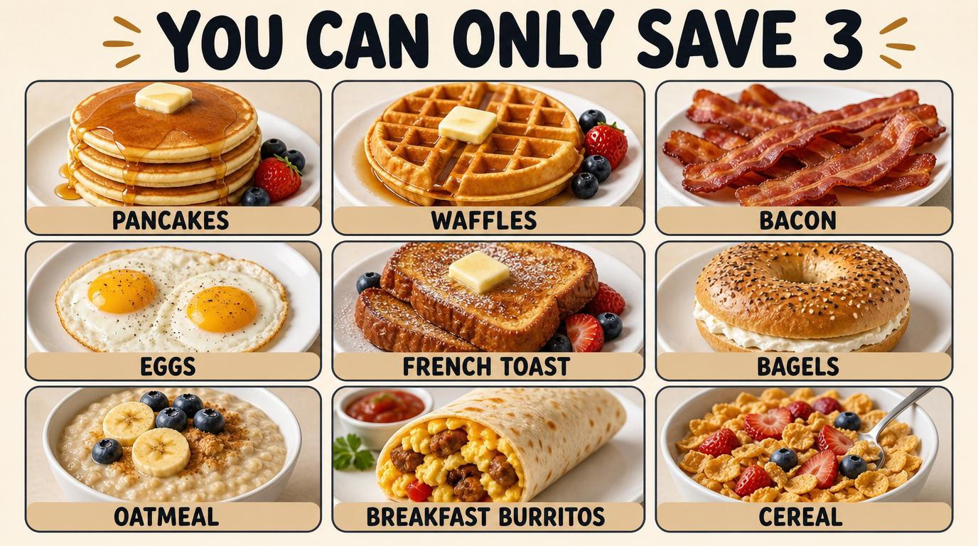 You can Only Save 3 Breakfast Foods, The Rest Disappear Forever, Which 3 Are You Saving?