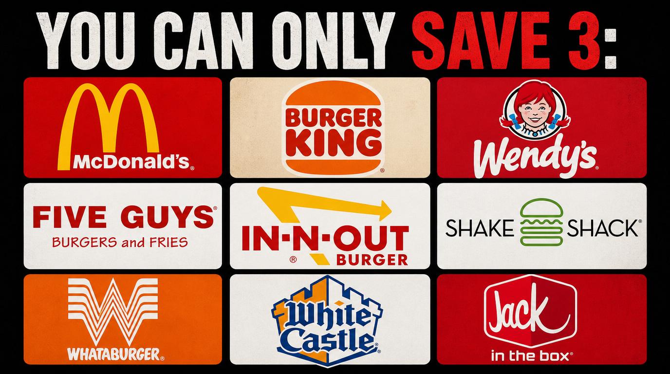 You can Only Save 3 Burger Chains, The Rest Disappear Forever, Which 3 Are You Saving?