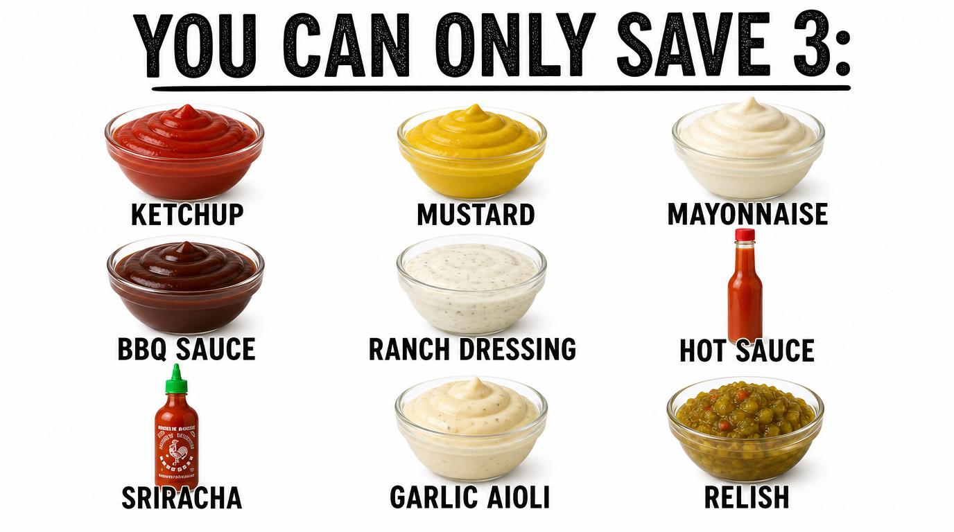 You can Only Save 3 Condiments, The Rest Disappear Forever, Which 3 Are You Saving?