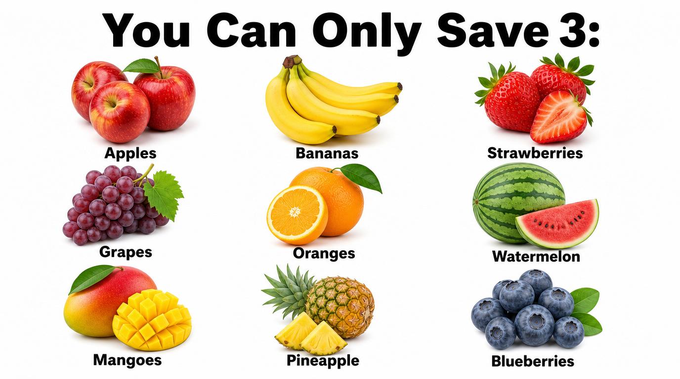 You can Only Save 3 Fruits, The Rest Disappear Forever, Which 3 Are You Saving?