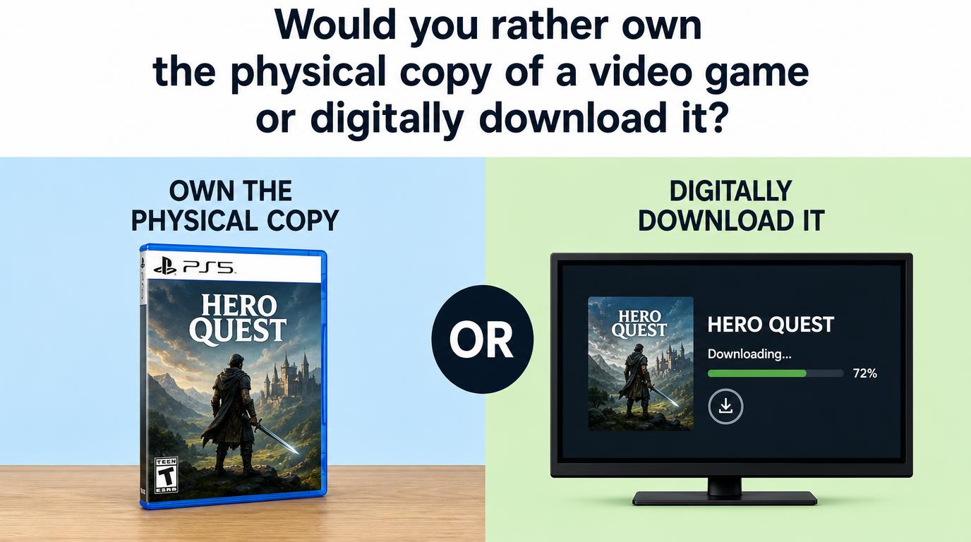 Would you rather own the physical copy of a video game or digitally download it?
