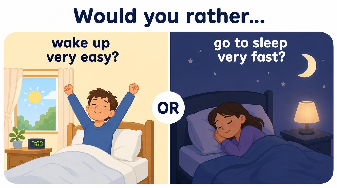 Would you rather wake up very easy or go to sleep very fast?